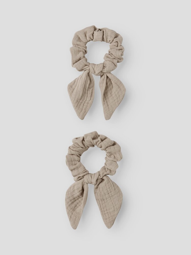 Lil Atelier Lil Atelier | Scrunchie Louise 2pack oxford tan
