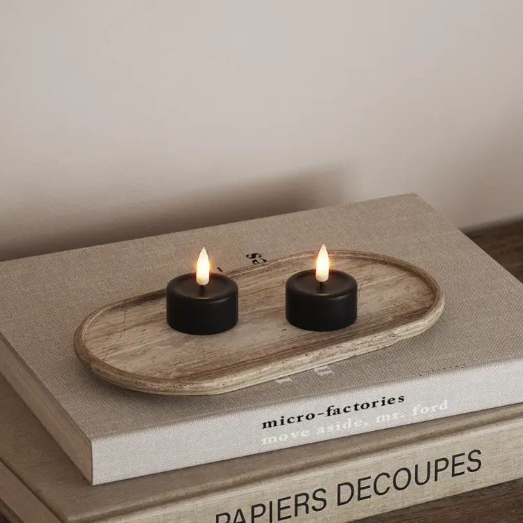 Deluxe Homeart Deluxe Homeart | LED theelicht zwart | 2stuks