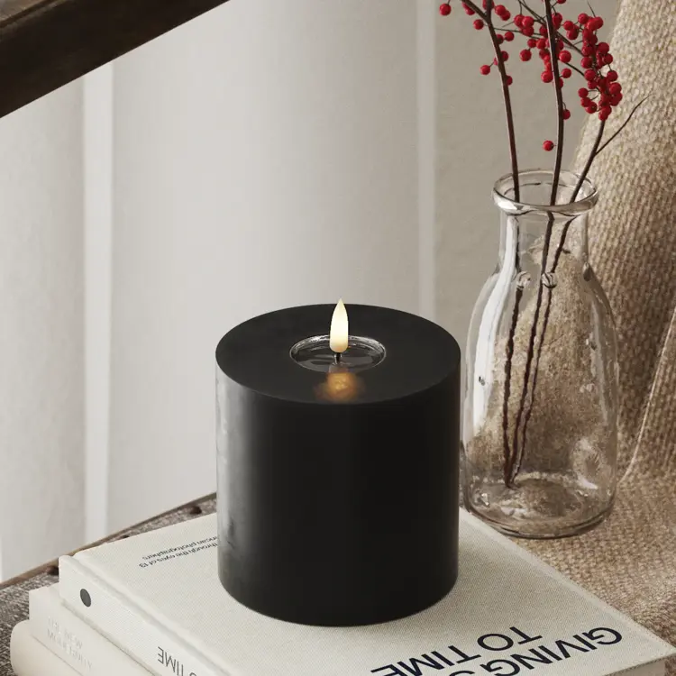 Deluxe Homeart Deluxe Homeart | LED Kaars zwart 10x10cm
