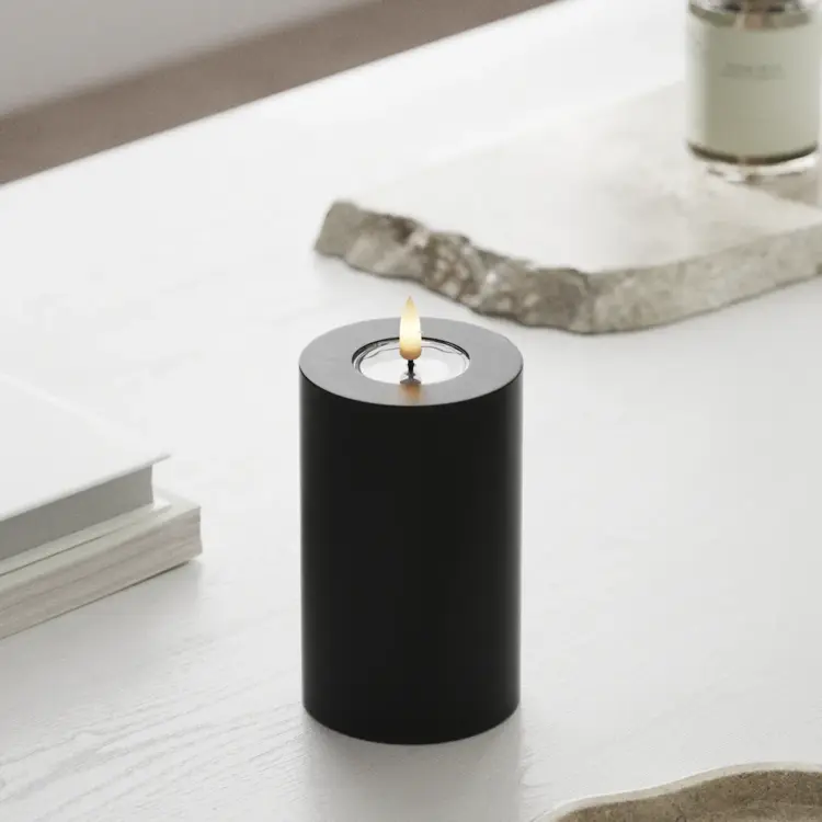 Deluxe Homeart Deluxe Homeart | LED Kaars zwart 7.5x12.5cm