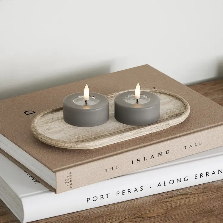 Deluxe Homeart Deluxe Homeart | LED Kaars jumbo theelicht grijs 6.1x5.5cm