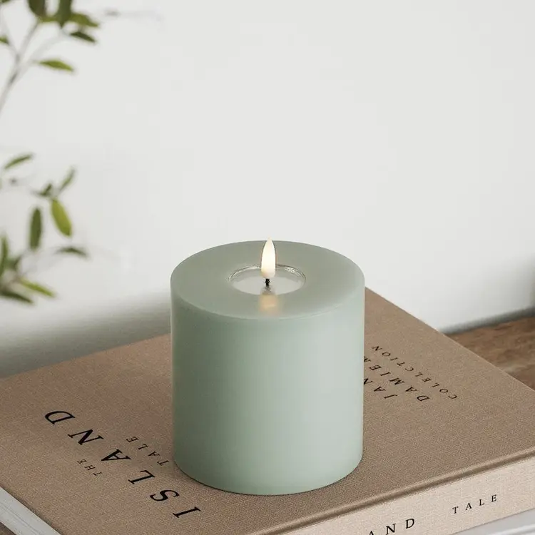 Deluxe Homeart Deluxe Homeart | LED Kaars zacht groen 10x10cm