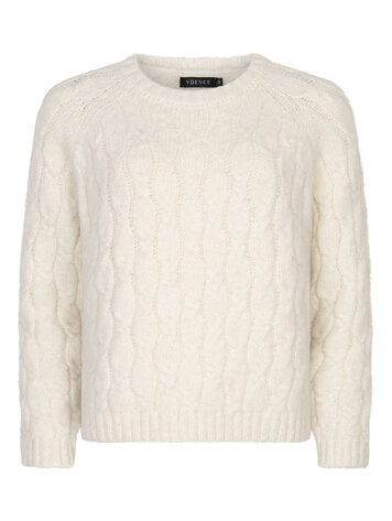 Ydence | Sweater Fiene gebreid ecru