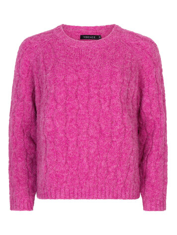 Ydence | Sweater Fiene gebreid fuchsia