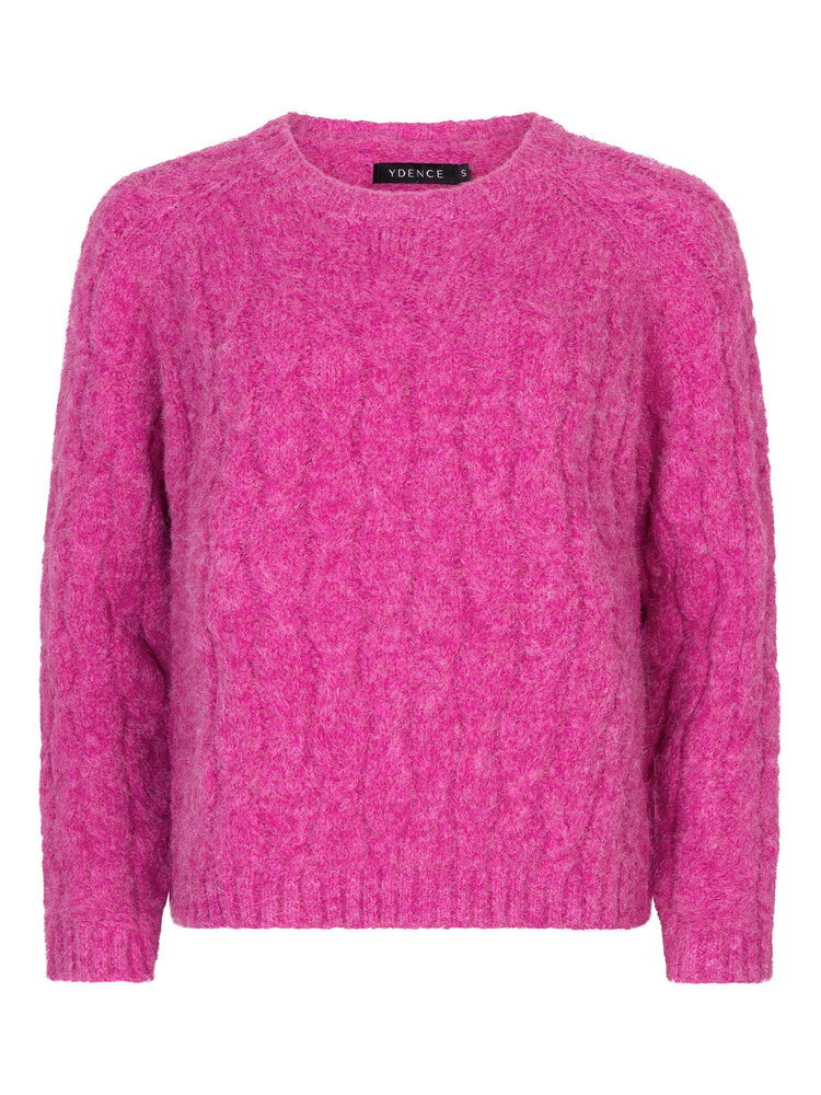 Ydence | Sweater Fiene gebreid fuchsia