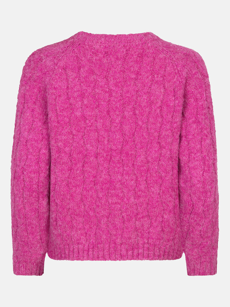 Ydence | Sweater Fiene gebreid fuchsia