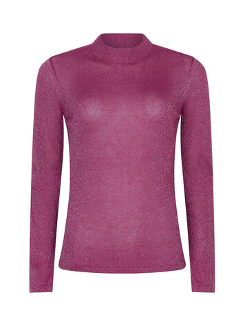 Ydence | Top Lotte gebreid fuchsia purple
