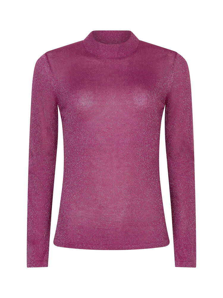 Ydence | Top Lotte gebreid fuchsia purple