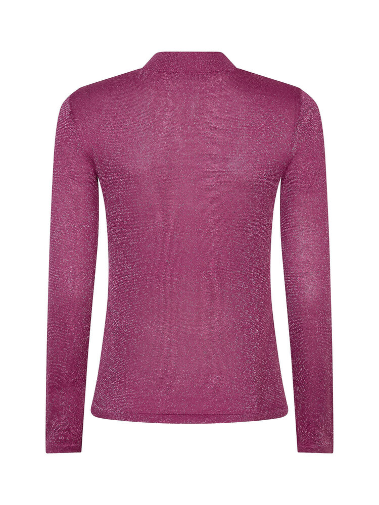 Ydence | Top Lotte gebreid fuchsia purple