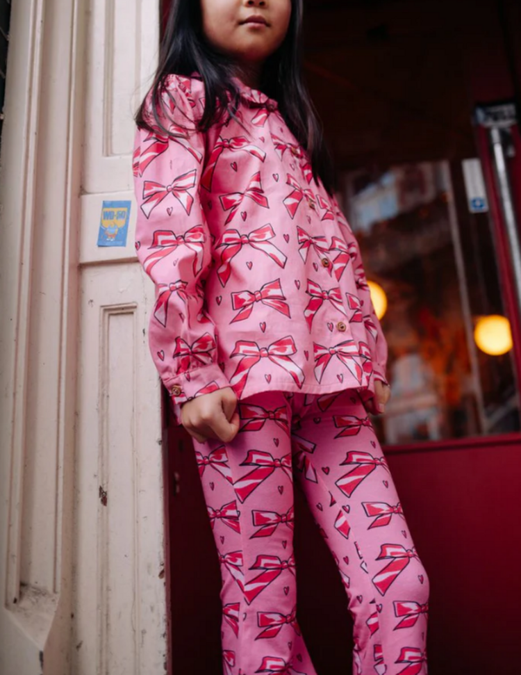 Daily Brat Daily Brat | Flared broek Love bow pink
