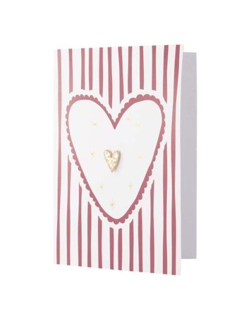 Zusss Zusss | Wenskaart broche hartje strepen