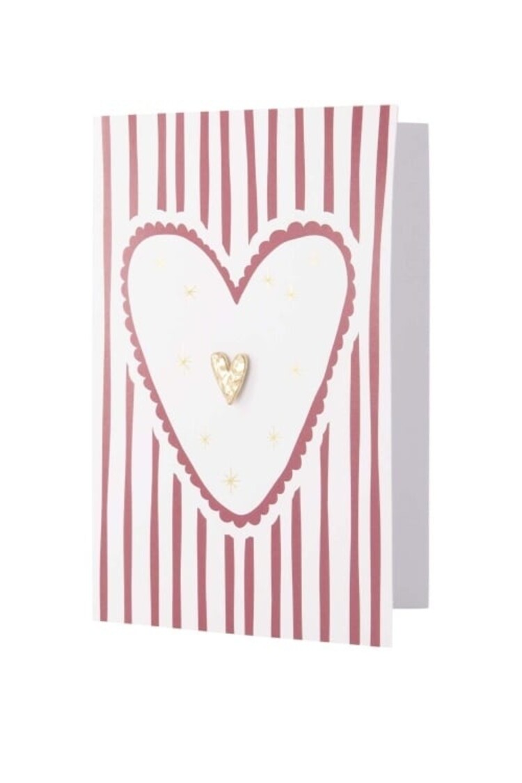 Zusss Zusss | Wenskaart broche hartje strepen