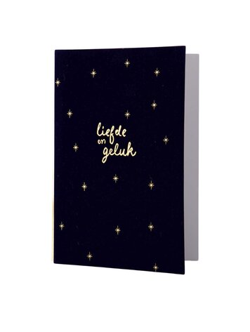 Zusss Zusss | Wenskaart velvet liefde en geluk donkerblauw