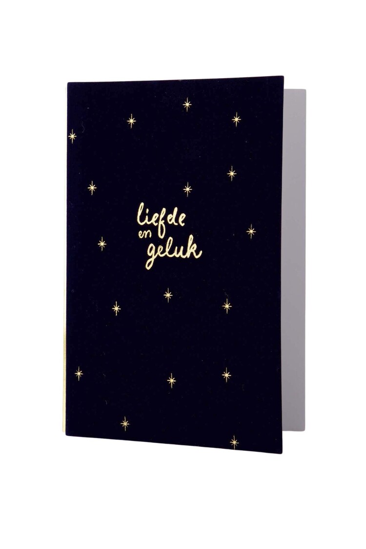 Zusss Zusss | Wenskaart velvet liefde en geluk donkerblauw