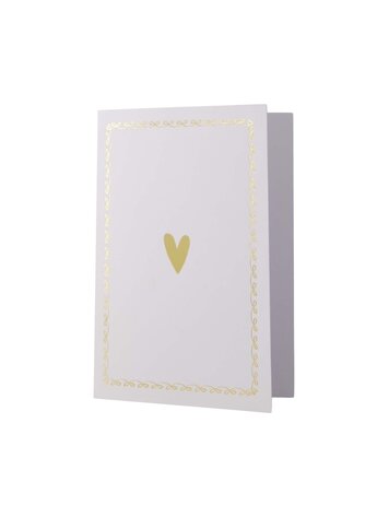 Zusss Zusss | Wenskaart hartje wit/goud