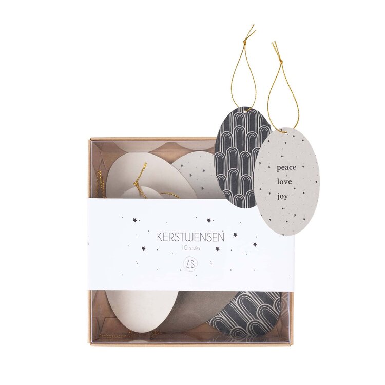 Zusss Zusss | Papieren kerstwensen ovaal 10stuks