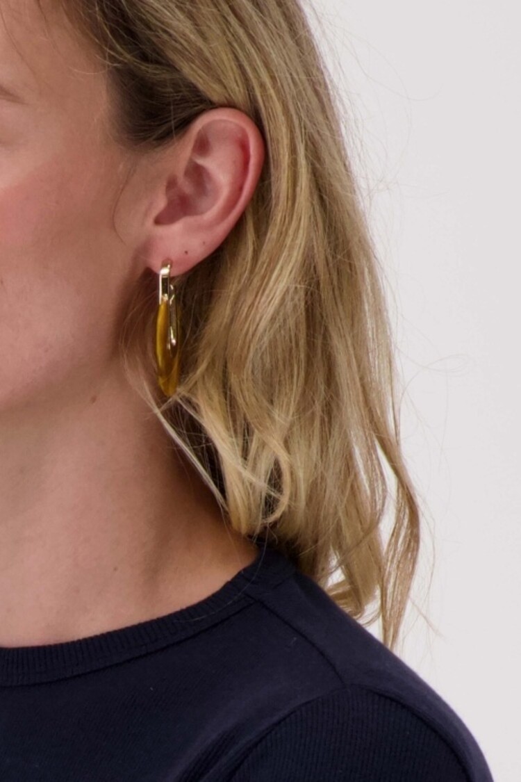 Zusss Zusss | Oorbellen resin rond mid brown