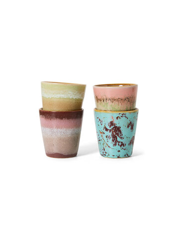 HK Living HK Living | 70's servies ristrettomokjes Futurism set van 4