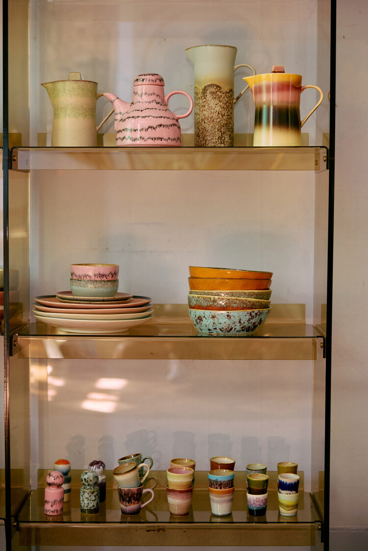 HK Living HK Living | 70's servies ristrettomokjes Futurism set van 4