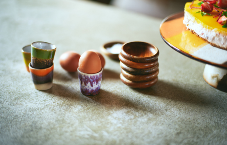 HK Living HK Living | 70's servies Eierdopjes island set4