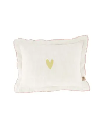 Zusss Zusss | Kussen hartje rand gestikt 35x25cm