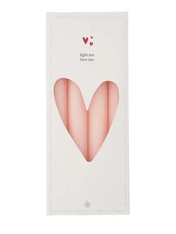 Zusss Zusss | Set van 4 rustieke kaarsen 20cm roze