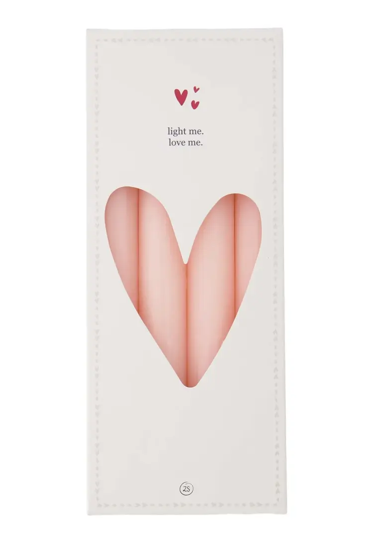 Zusss Zusss | Set van 4 rustieke kaarsen 20cm roze