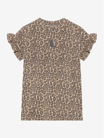 Daily7 Daily7 | T-shirt jurk Leopard sandshell