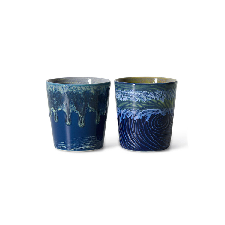 HK Living HK Living | 70's servies Inspired by Van Gogh koffiekopje starry night set van 2
