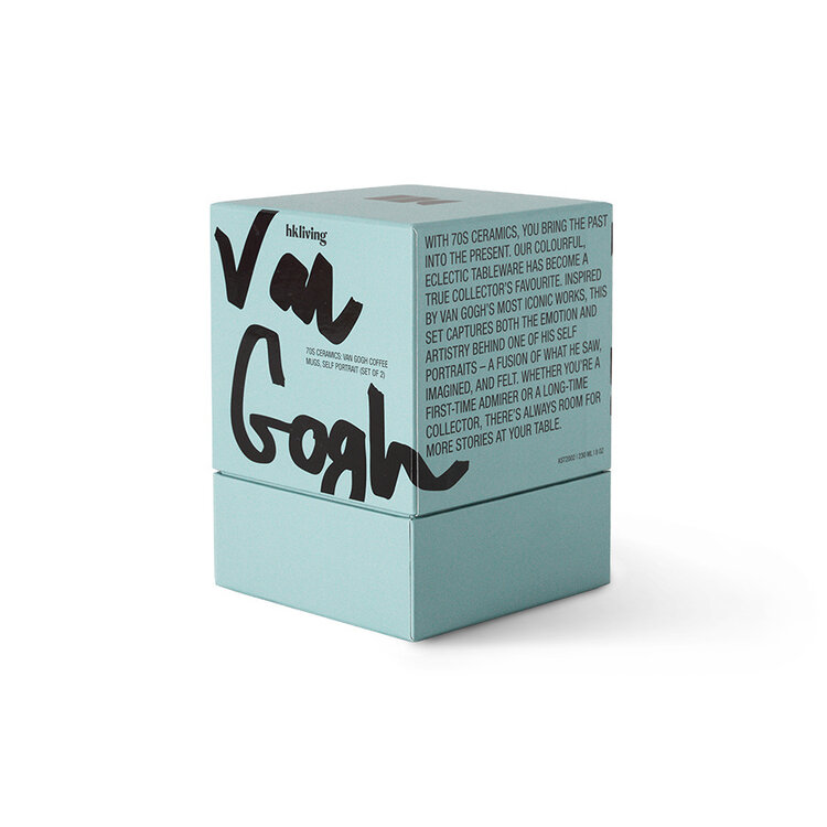 HK Living HK Living | 70's servies Inspired by Van Gogh koffiekopje self portrait set van 2