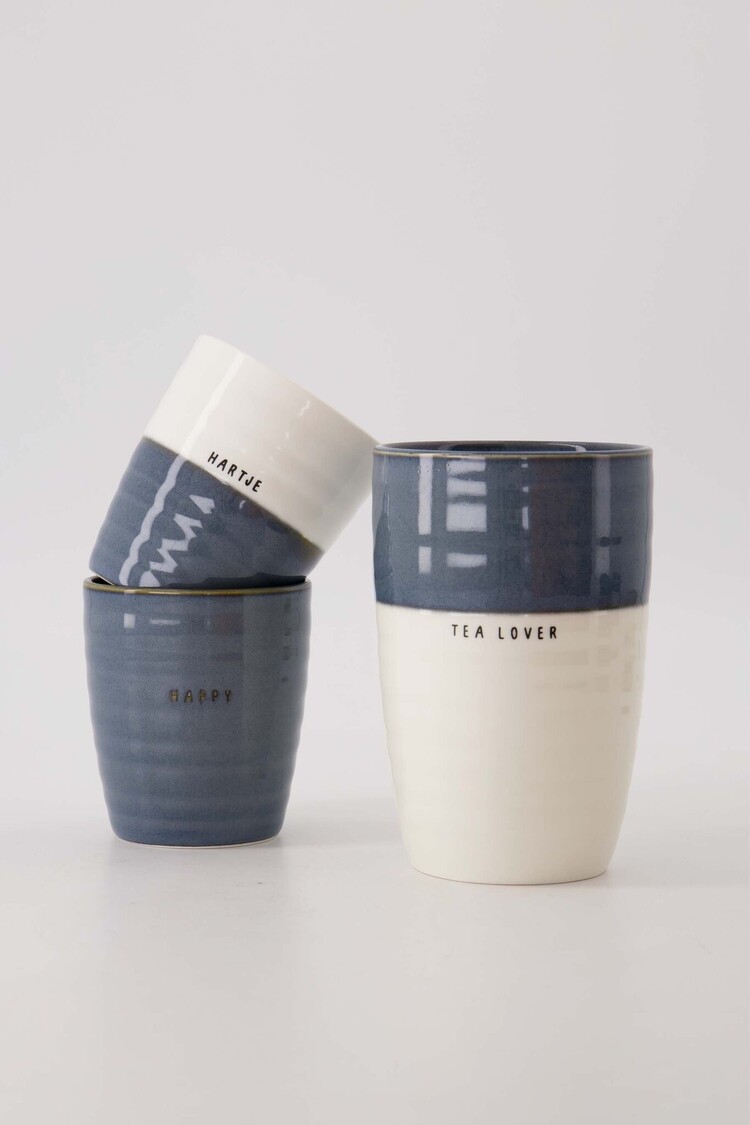 Zusss Zusss | Koffiemok hartje wit/blauw