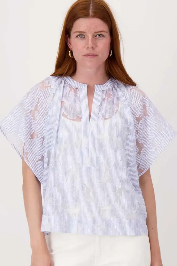 Zusss Zusss | Gestreepte organza blouse
