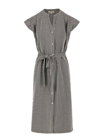 Zusss Zusss | Gestreepte doorknoopjurk korte mouw