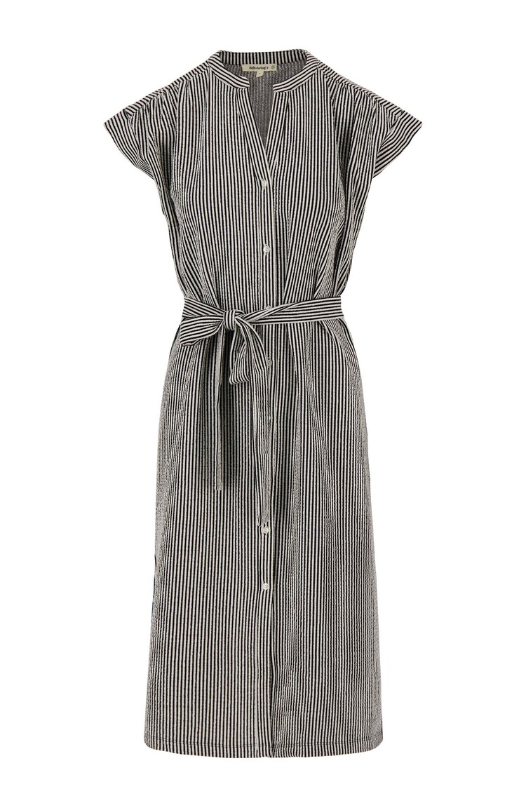 Zusss Zusss | Gestreepte doorknoopjurk korte mouw