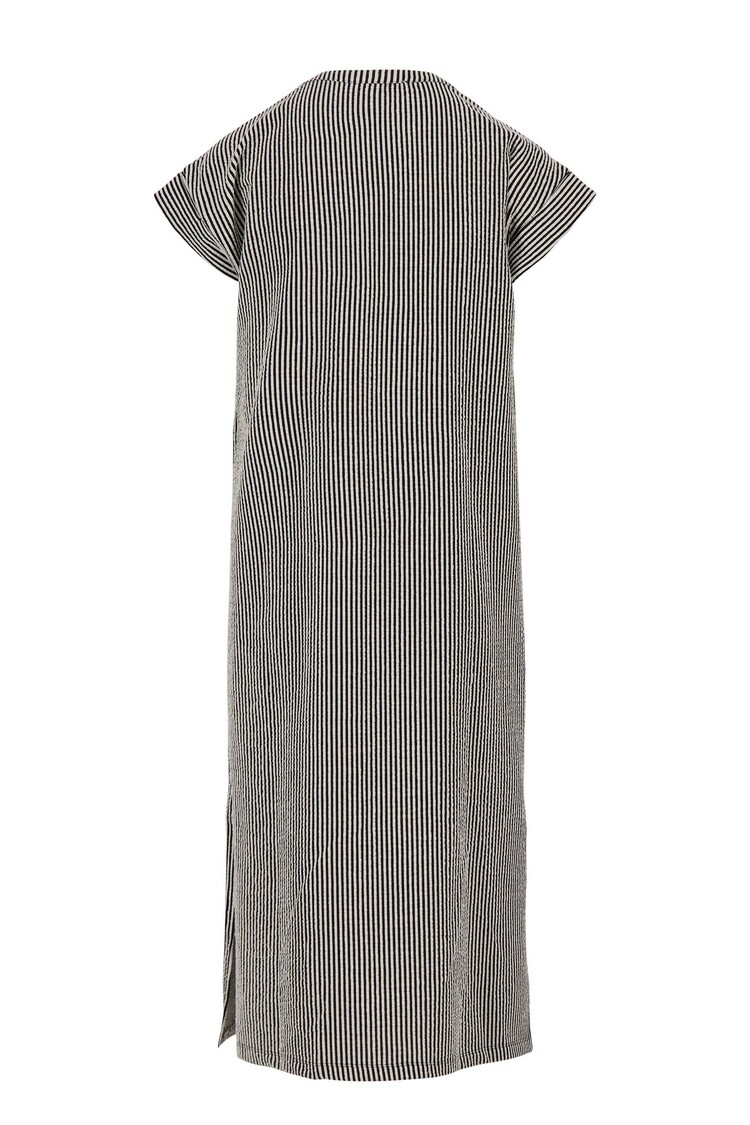 Zusss Zusss | Gestreepte doorknoopjurk korte mouw
