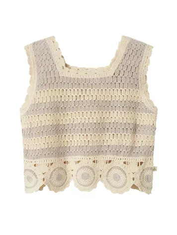 Lil Atelier Lil Atelier | Top gehaakt Fauna vapor blue