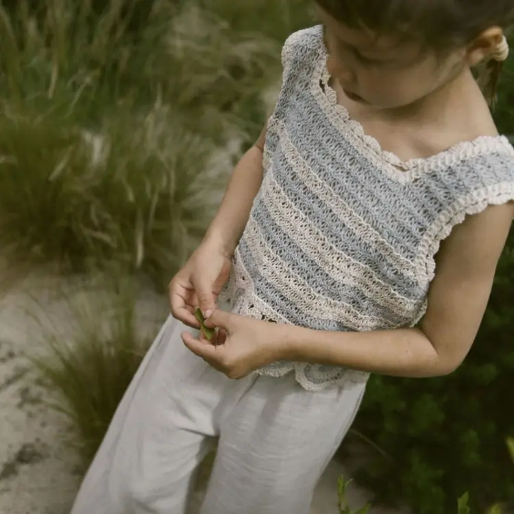 Lil Atelier Lil Atelier | Top gehaakt Fauna vapor blue