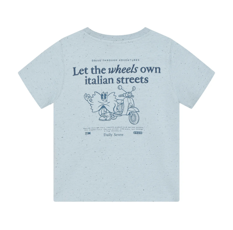 Daily7 Daily7 | T-shirt Nappy backprint blue