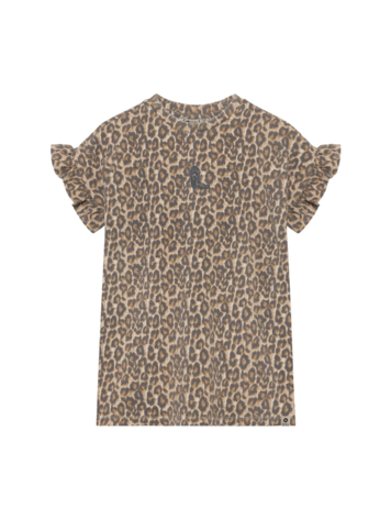 Daily7 Daily7 | T-shirt jurk Leopard sandshell