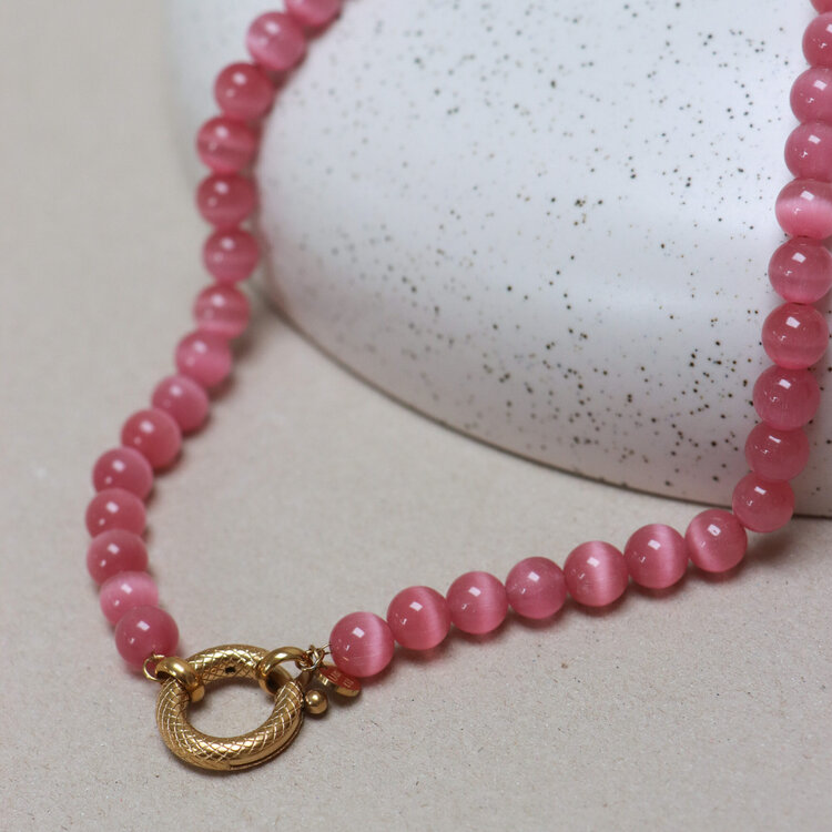 Label Kiki | Ketting Pink Snake gold