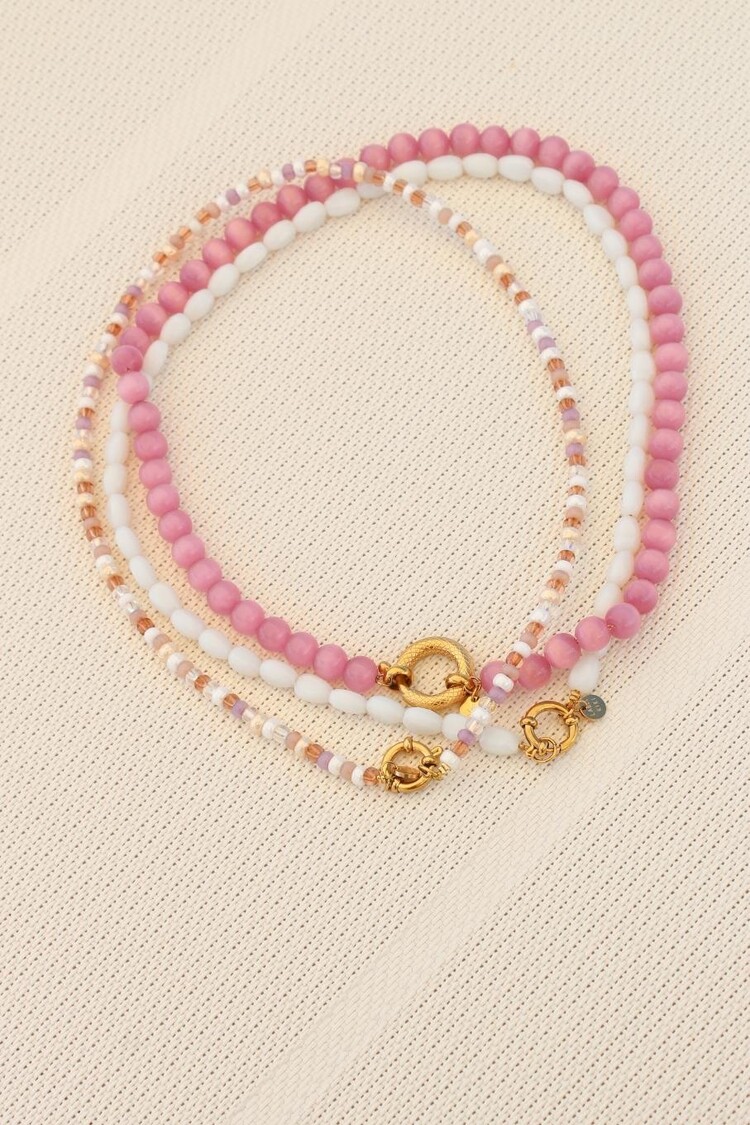 Label Kiki | Ketting Pink Snake gold
