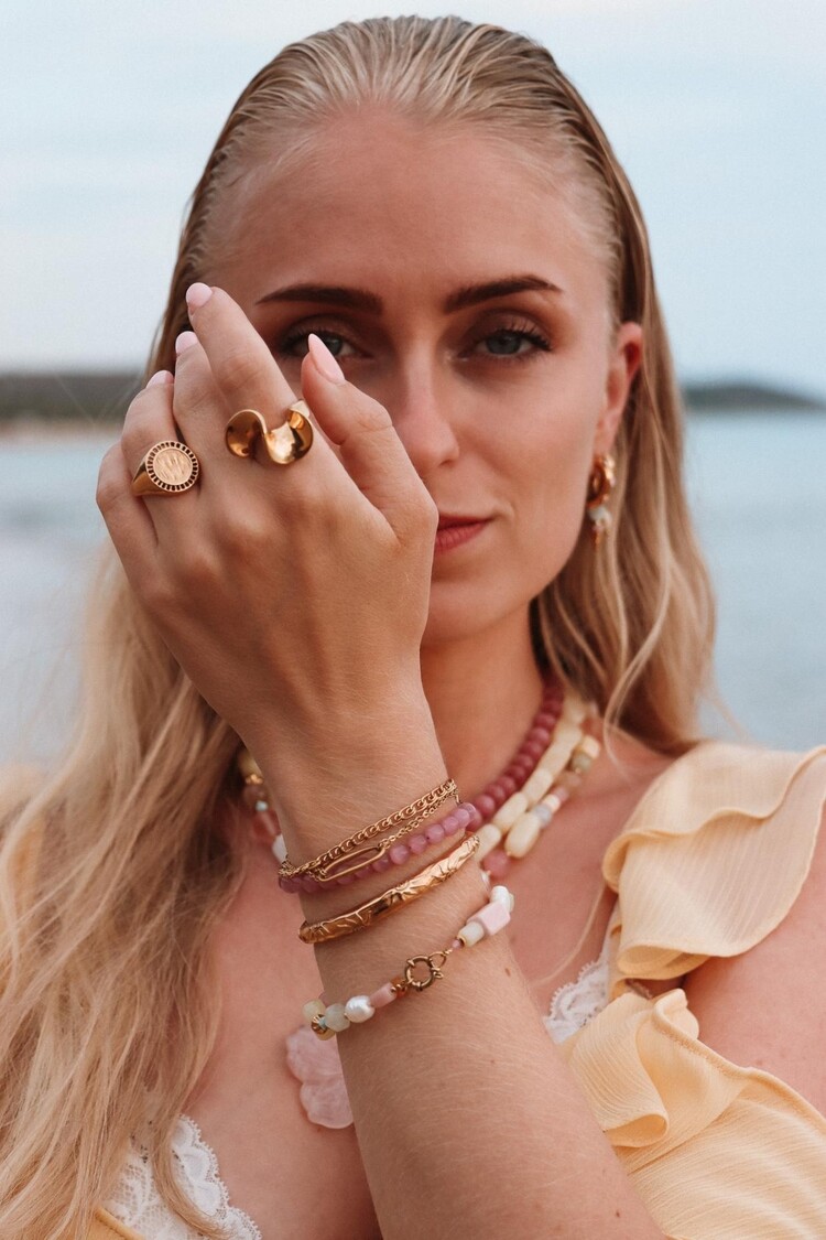 Label Kiki | Armband Pink Snake gold