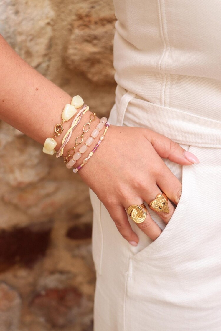 Label Kiki | Armband Natural beads gold