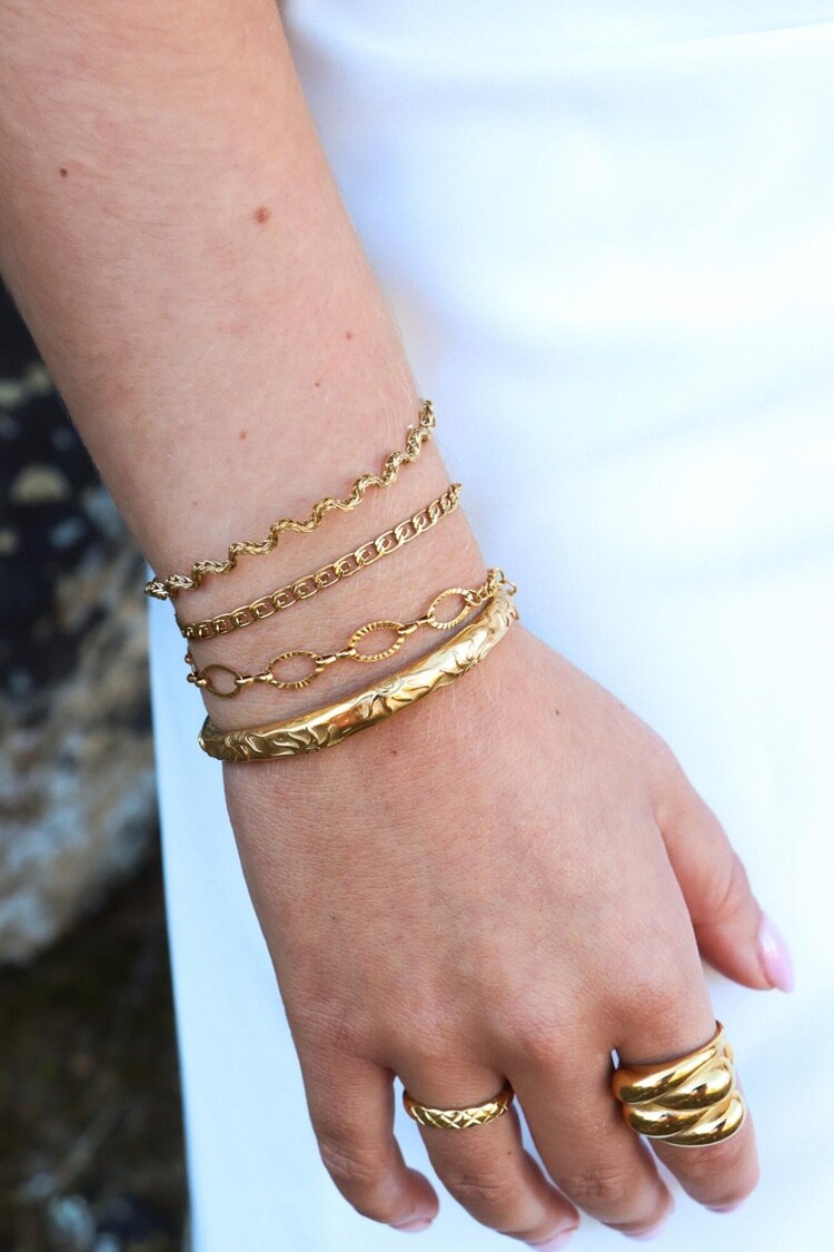 Label Kiki | Armband Oval line gold
