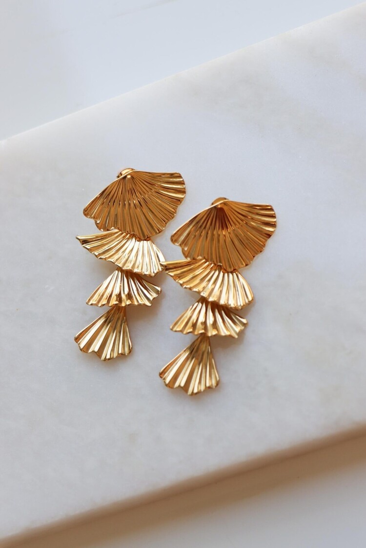 Label Kiki | Oorbellen Golden Leaf gold