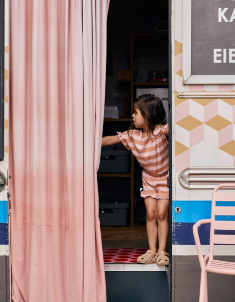 Daily7 Daily7 | Short Ruffle Fancy stripe silver pink