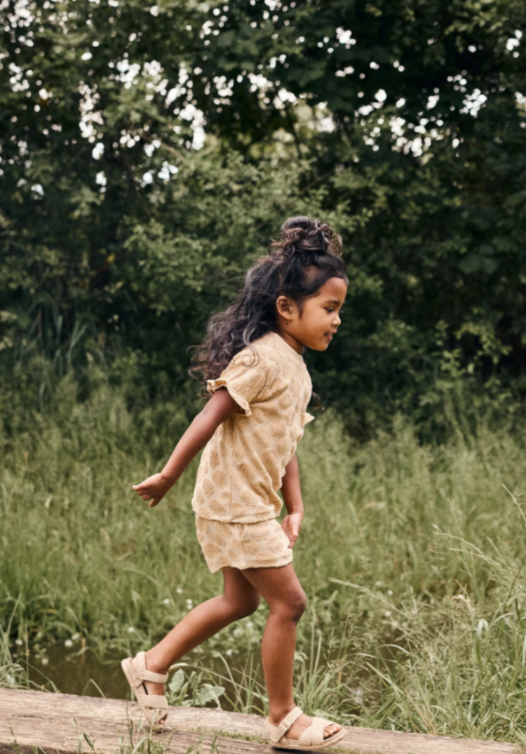 Daily7 Daily7 | T-shirt Terry print latte sand