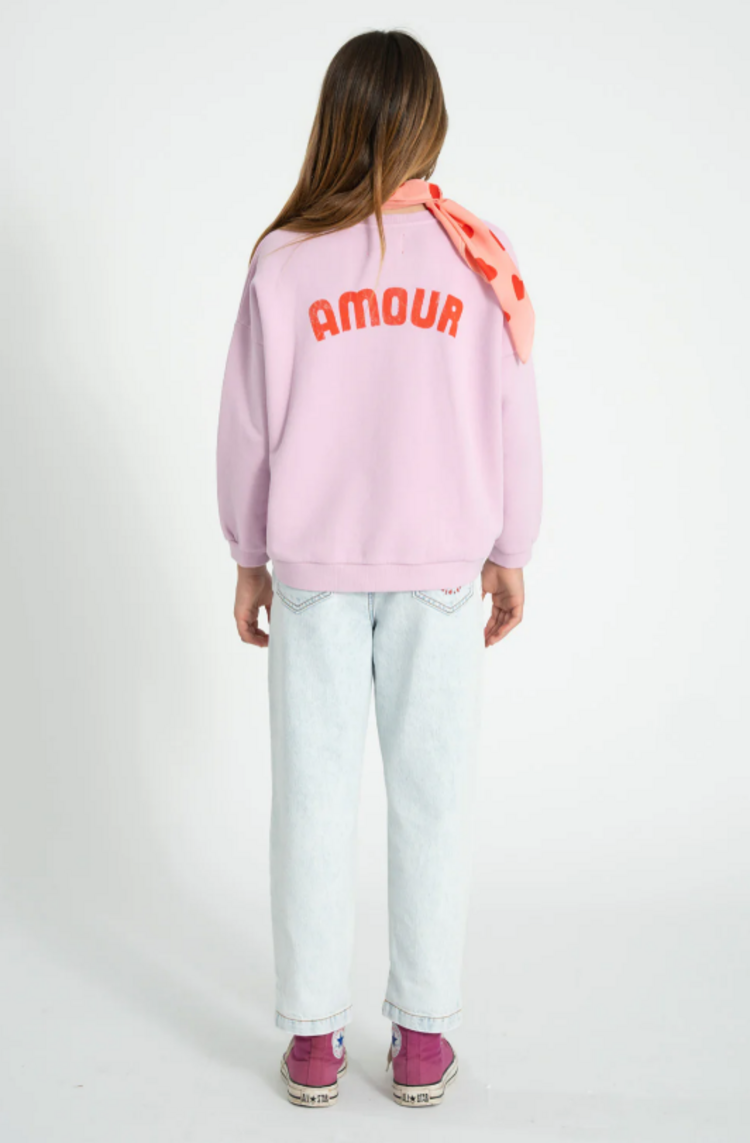 Piupiuchick Piupiuchick | Sweatshirt red hearts lilac