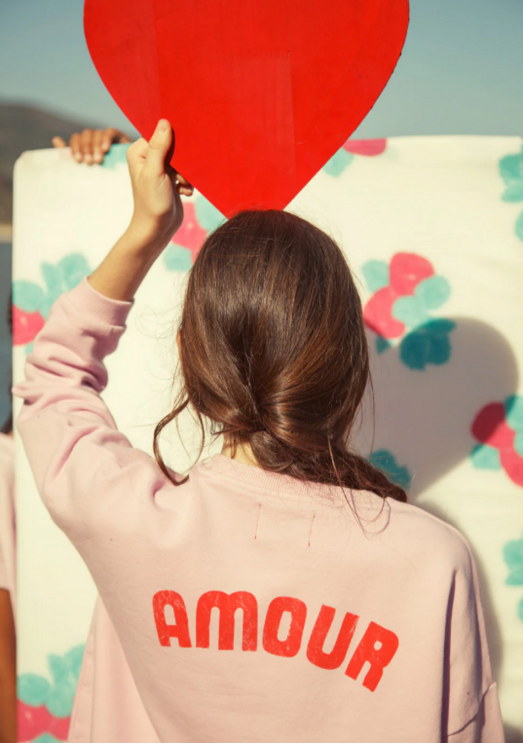 Piupiuchick Piupiuchick | Sweatshirt red hearts lilac