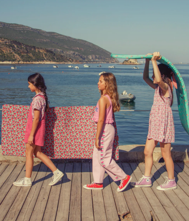 Piupiuchick Piupiuchick | Tuinbroek indigo stripes pink